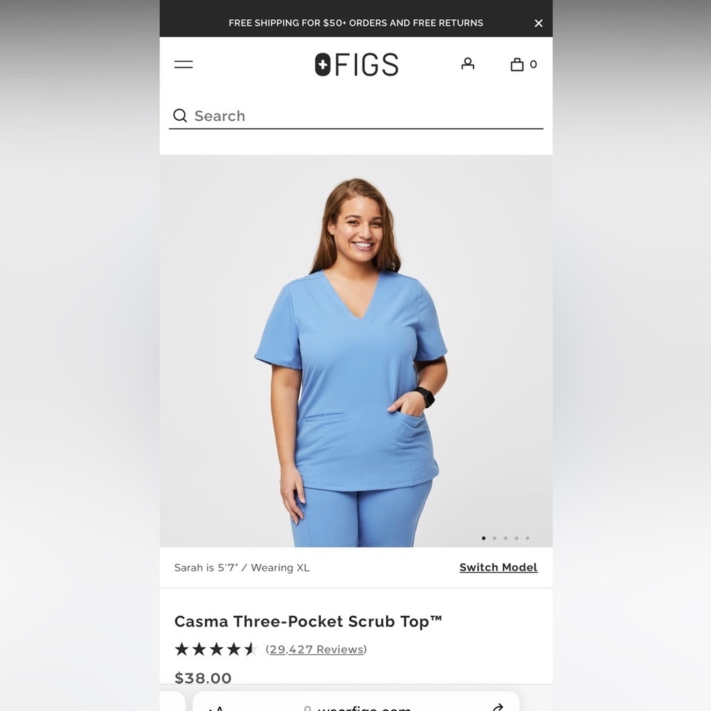Casma three pocket scrub top size XL